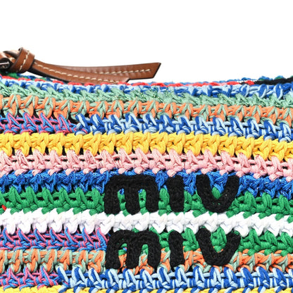 Fabric Crochet Pouch Multicolor
