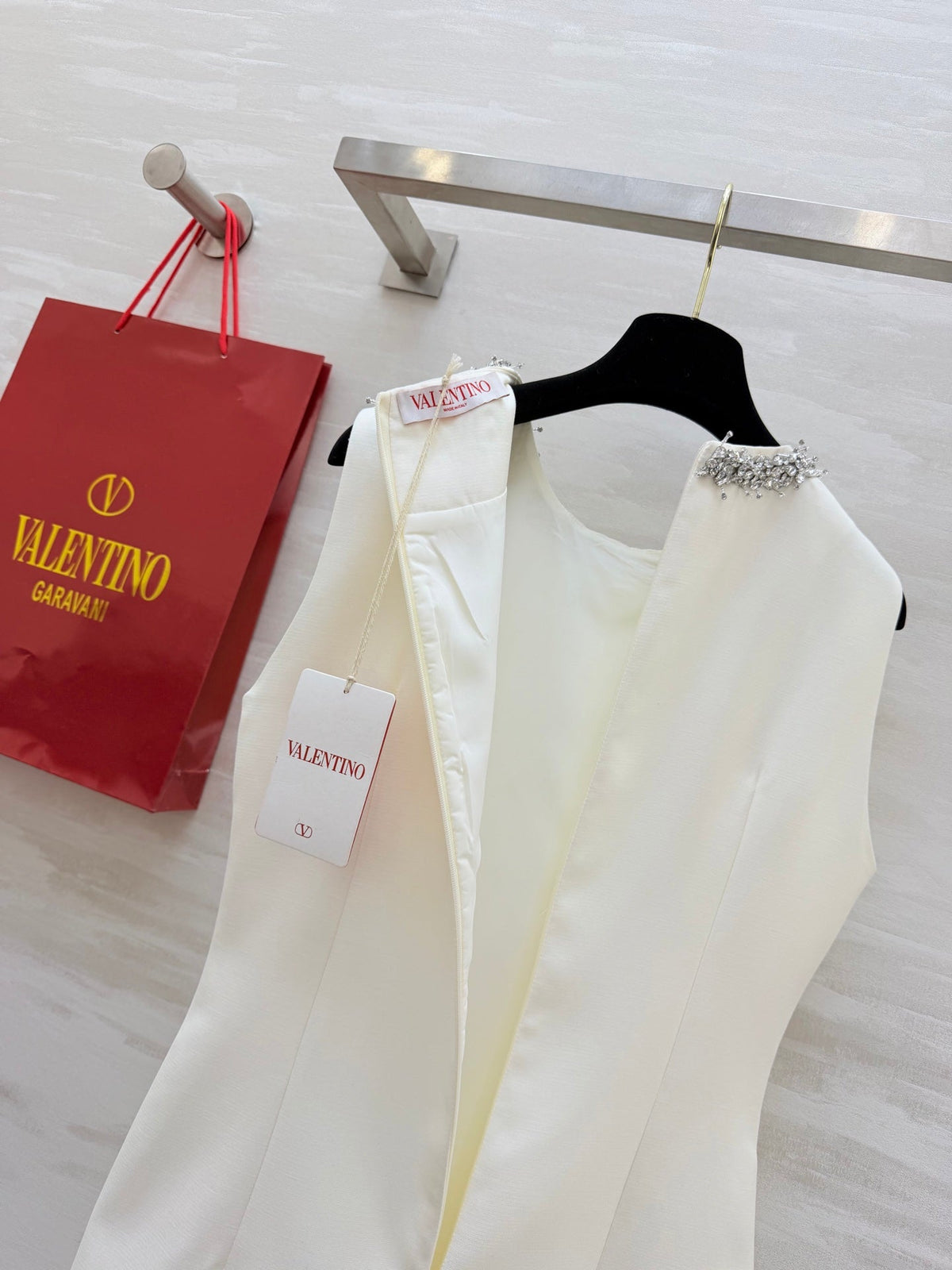 Valen Beaded Dress White Cotton 344754