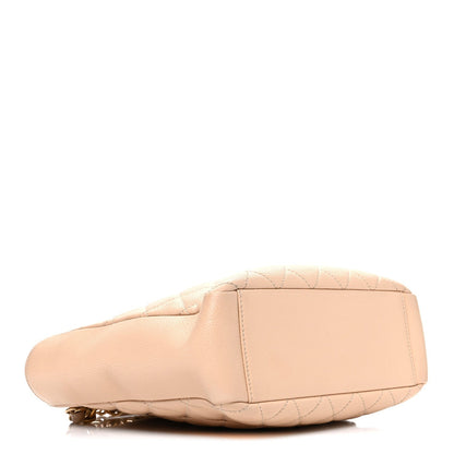 Caviar Quilted Petit Shopping Tote PST Beige Clair