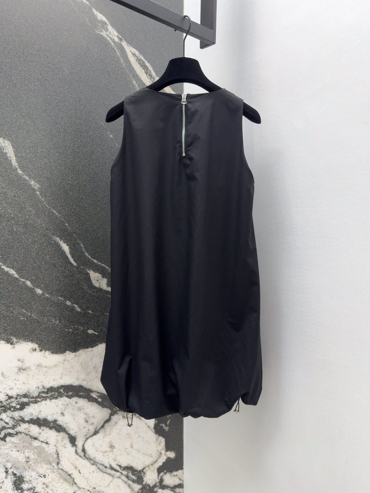Prada 2025 Sleeveless Dress A-line Babydoll Black Polyester