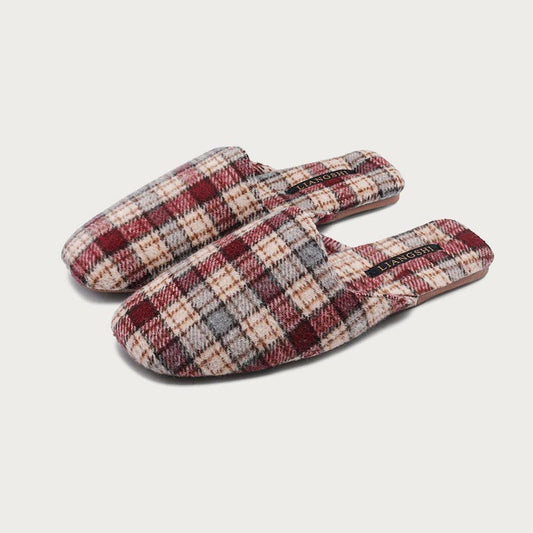 Plaid Color Block Soft Simple Slippers