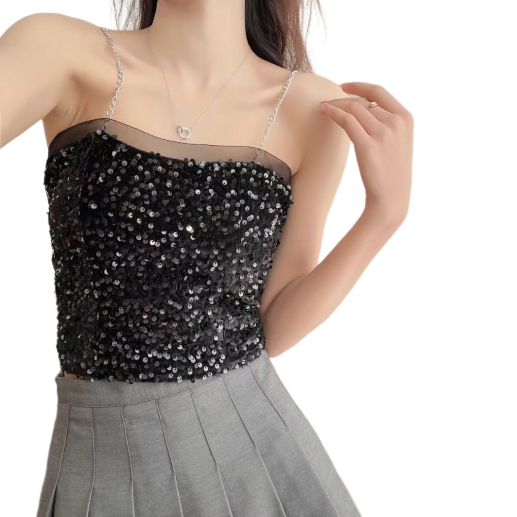 Vesty - Bright Sequin Party Tank Top - Slimming &amp; Chic