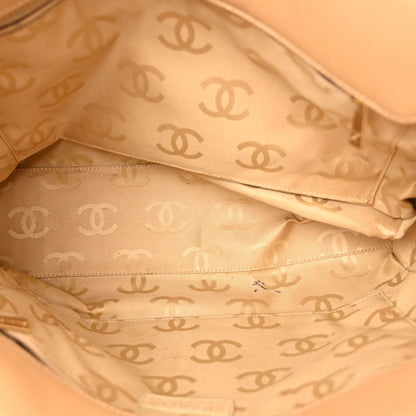 Caviar CC Stitched Medium Tote Beige