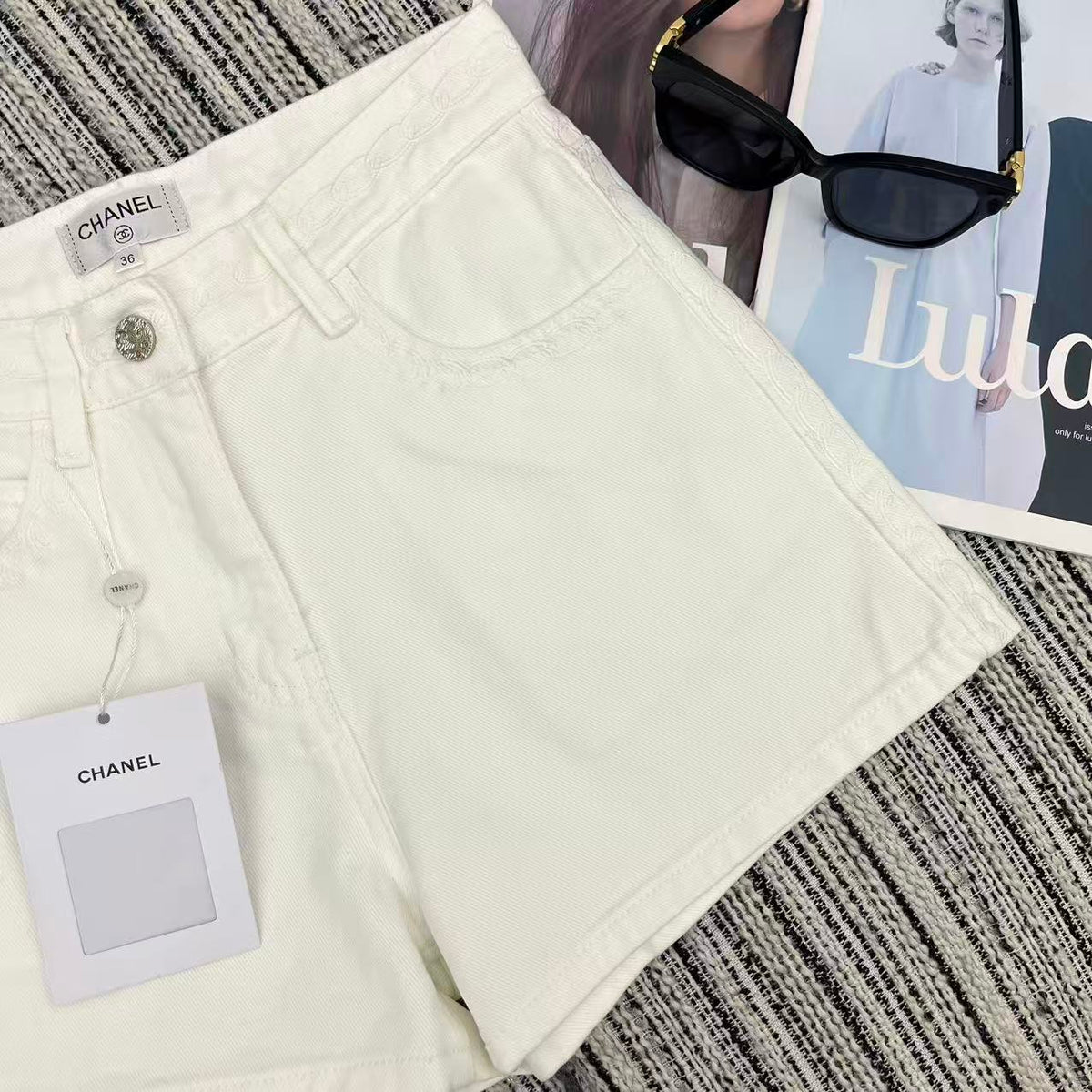 CC Denim Short Pants White Jeans 349028