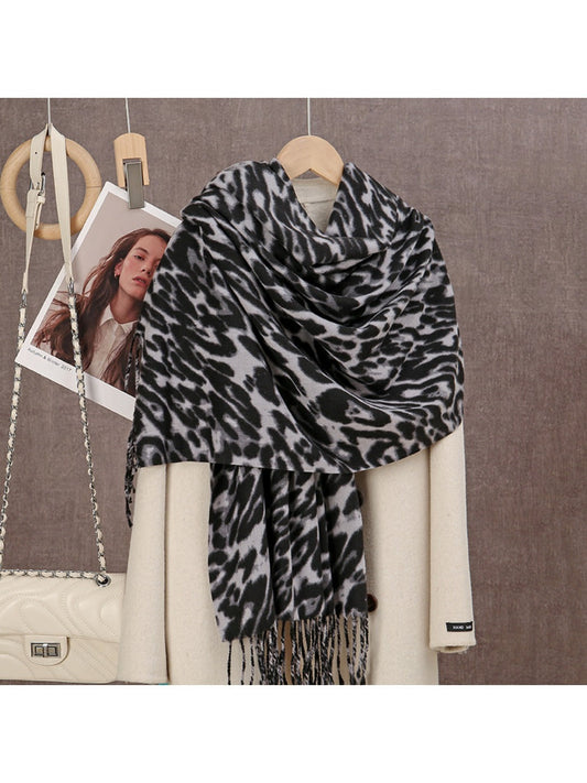 Sscarvii - Leopard Print Winter Neck Scarf