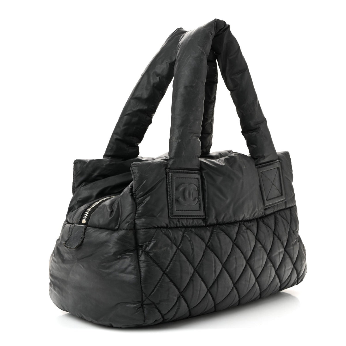 Nylon Coco Cocoon Zipped Tote Black