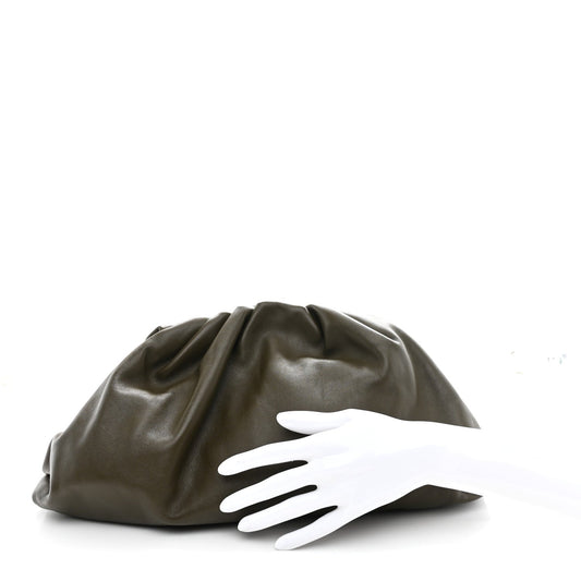 Smooth Butter Calf The Pouch Oversized Clutch Kaki Fondent
