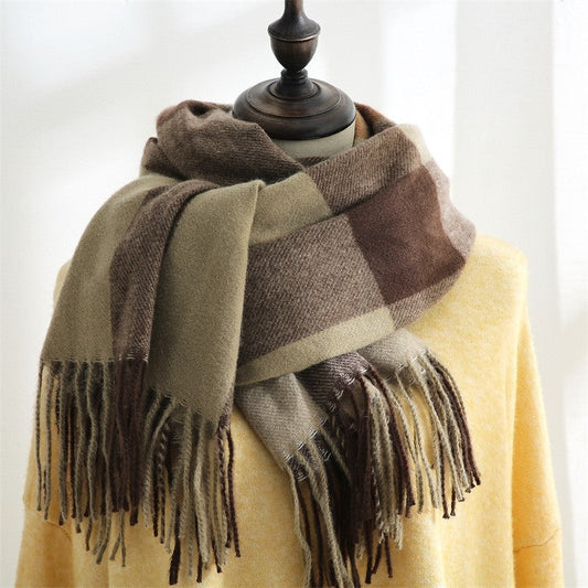 Fashion Plaid Cashmere-Like Scarf