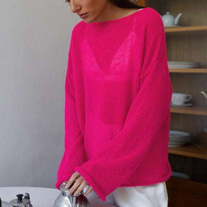 Sheer Knit Bell Sleeve T-Shirt