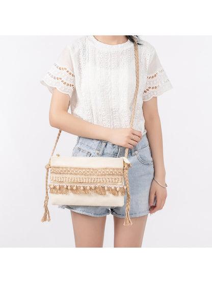 Cosbai - Boho Woven Crossbody Bag - Minimalist &amp; Spacious