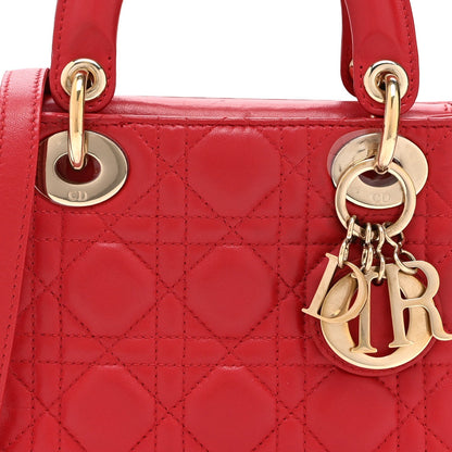 Lambskin Cannage Mini Lady Dior Red