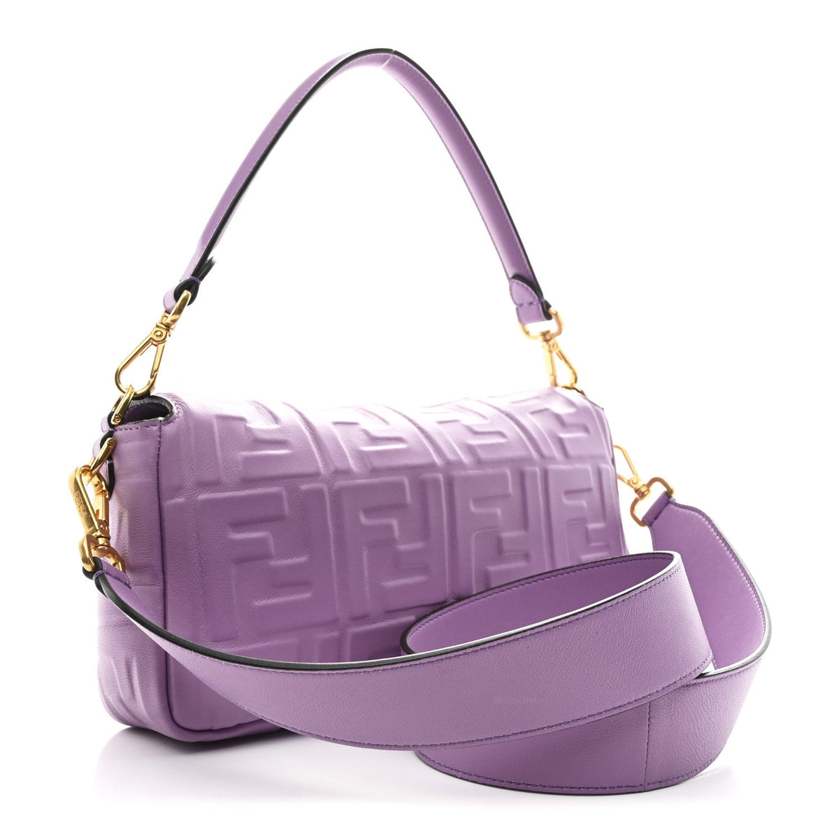 Nappa FF 1974 Embossed Baguette Agapanto