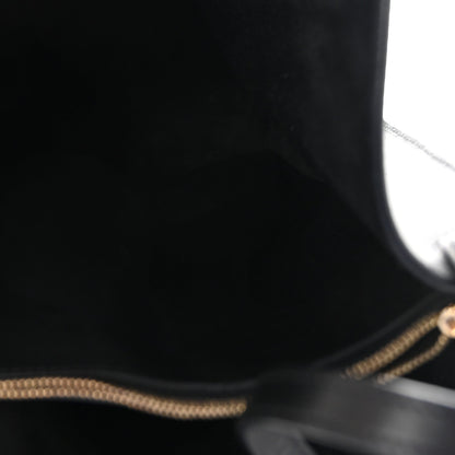 Smooth Calfskin Medium Pinched Bag Black