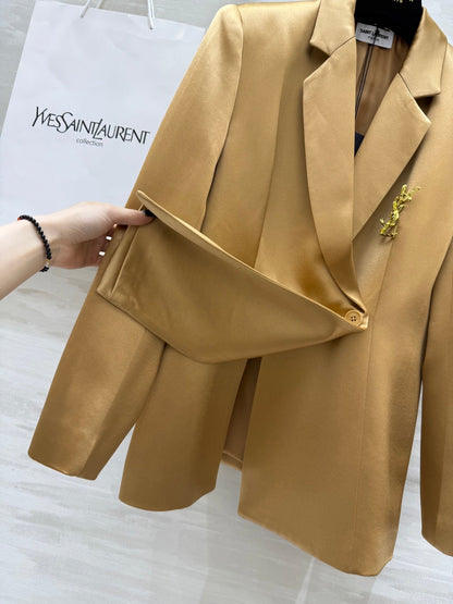 YSL 25 Suit Jacket Metallic gold Triacetate