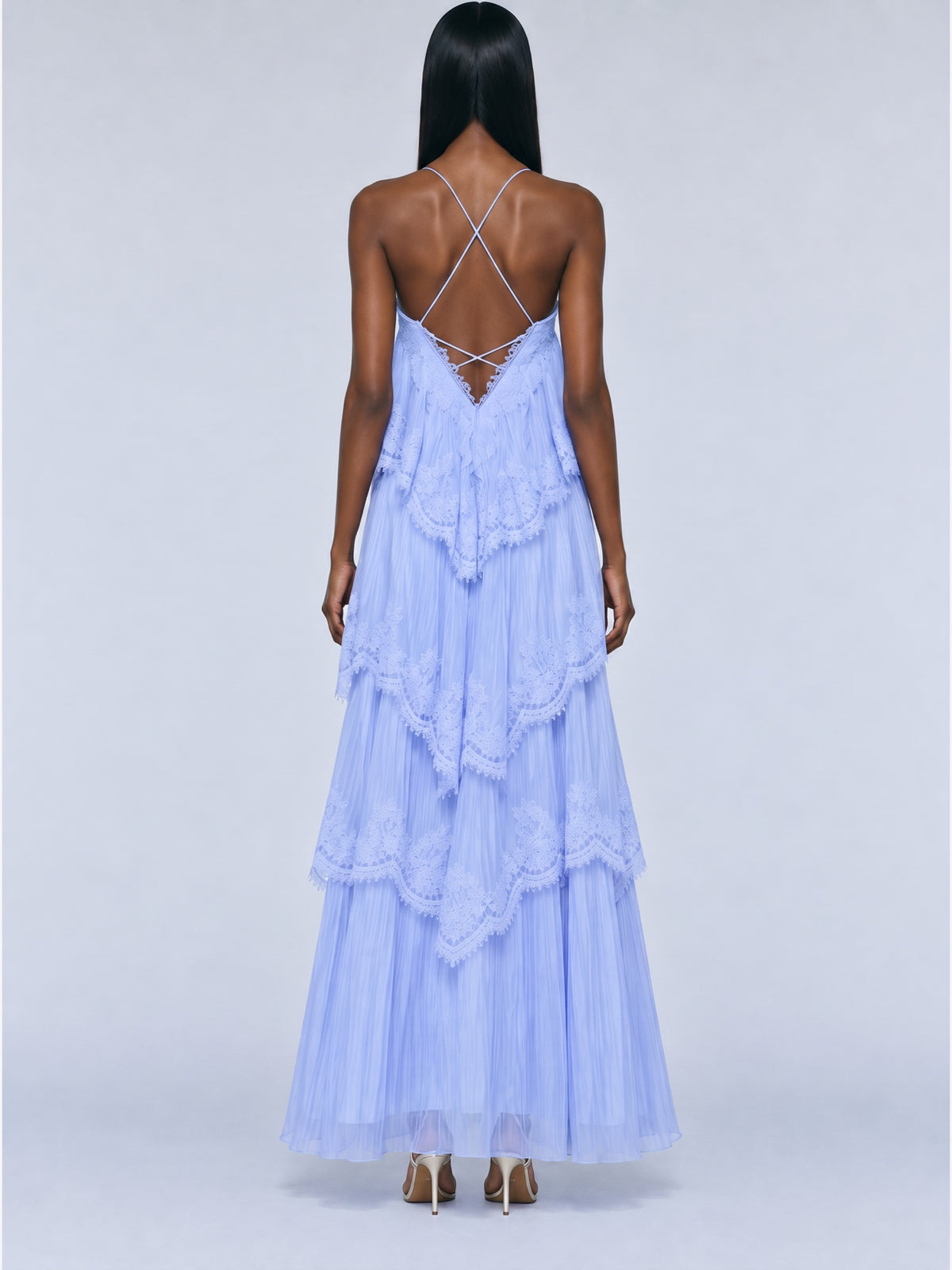 Simone Tiered Lace splicing Maxi Dress