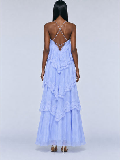 Simone Tiered Lace splicing Maxi Dress