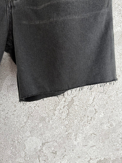 YSL Denim Short Black Cotton