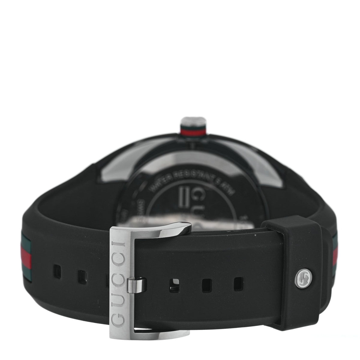 Stainless Steel Rubber 46mm Sync Web Quartz Watch Black