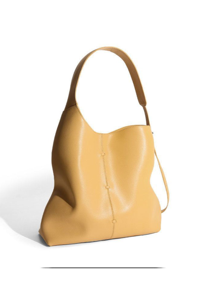 Soft Leather Tote Bag With Adjustable Shoulder Strap