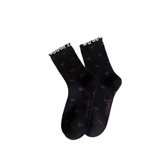Rufia - Cute Basic Frilly Mid-calf Socks