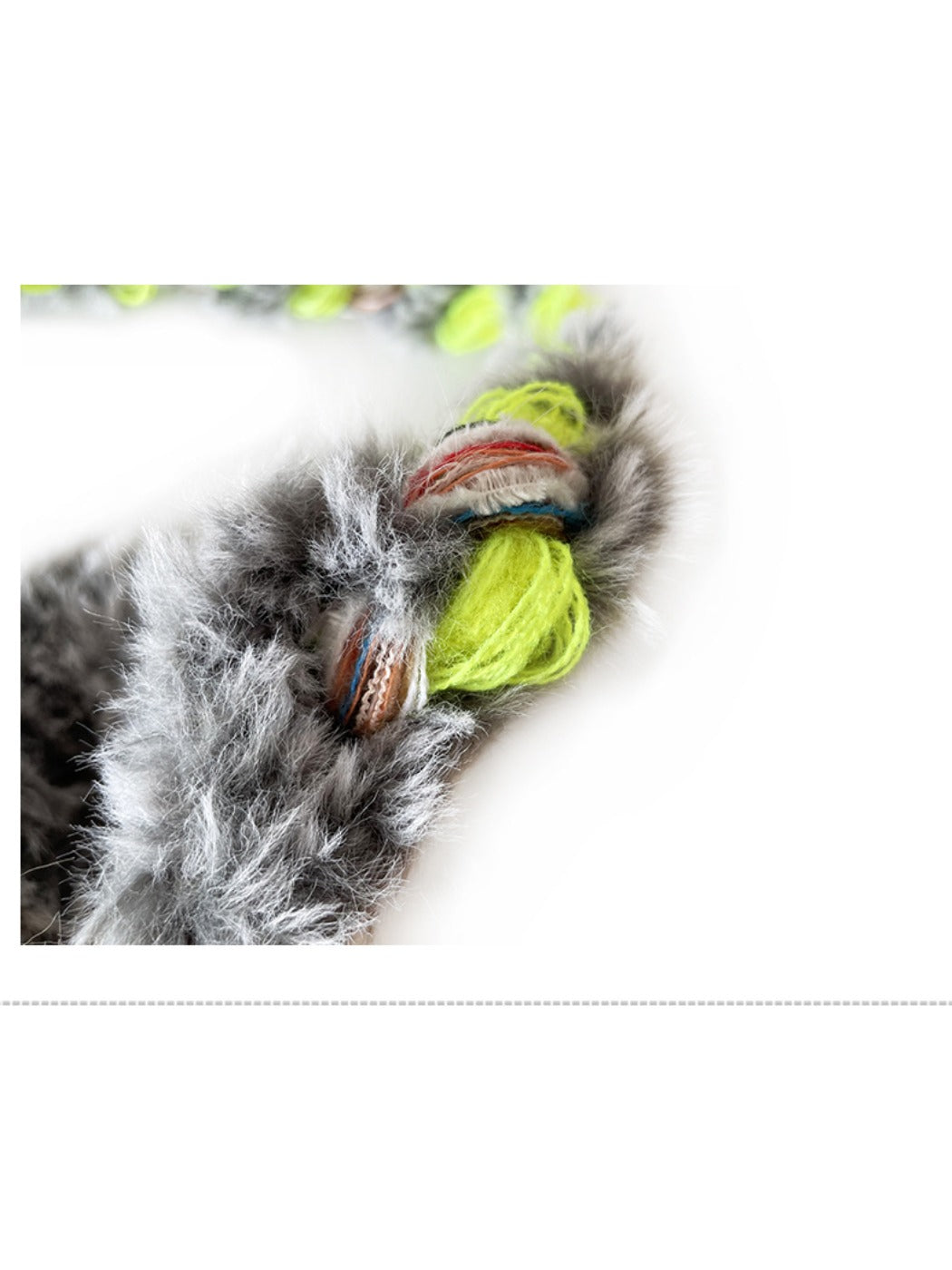 Haila - Winter Color Block Knitted Beanie with Tassel Braids