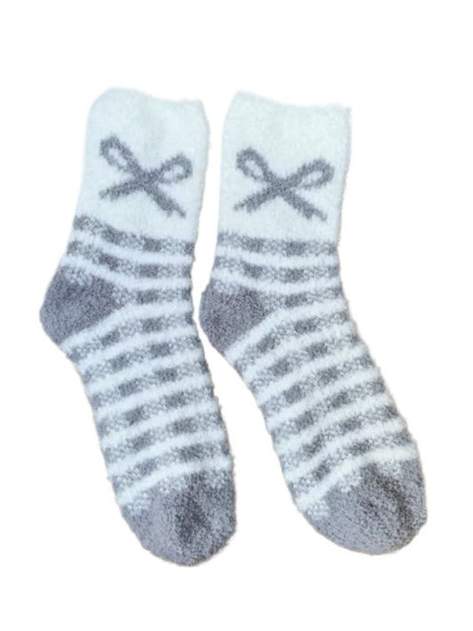 Rufia - Stripe Thickened Mid-calf Socks with Bow Patterns – 6 Colors