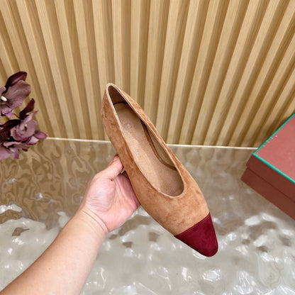 LP Rebecca Ballet Flats Brown Red Suede 498458