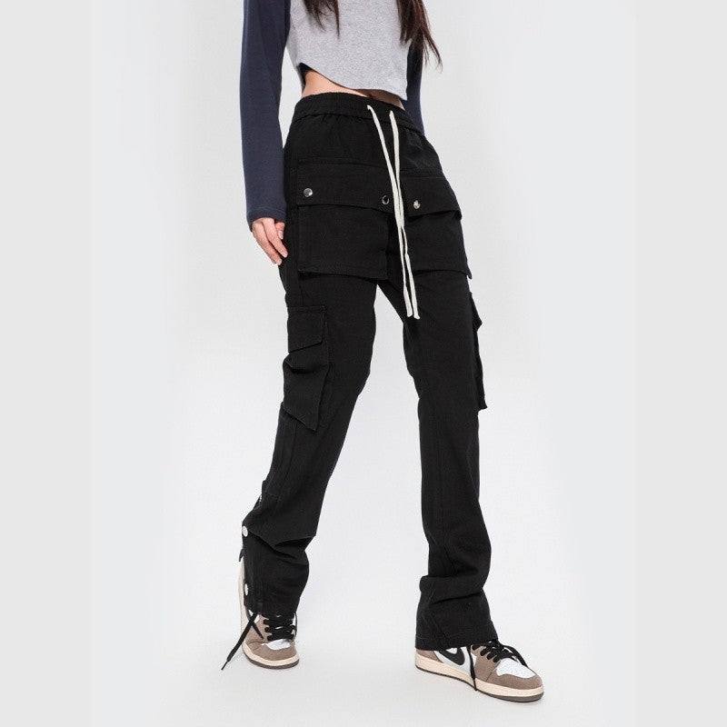 Button-Fly Multi-Pocket Cargo Pants Slim Fit Unisex Design