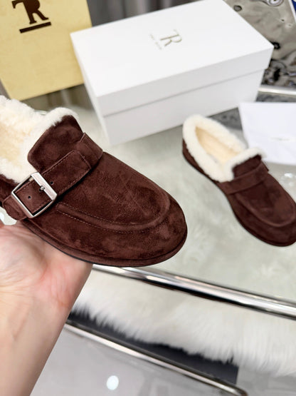 The Row 2025 Loafers Dark Brown Wool 576842