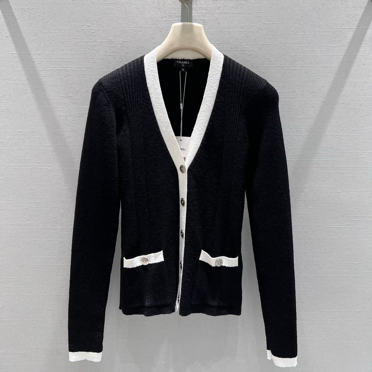 CC 26S Knit Cardigan Black Linen Cotton 349018