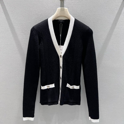 CC 26S Knit Cardigan Black Linen Cotton 349018