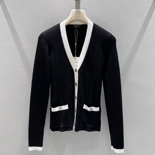CC 26S Knit Cardigan Black Linen Cotton 349018