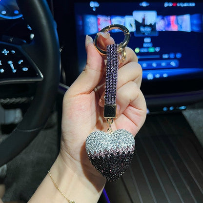 Full Diamond Heart Keychain Pendant