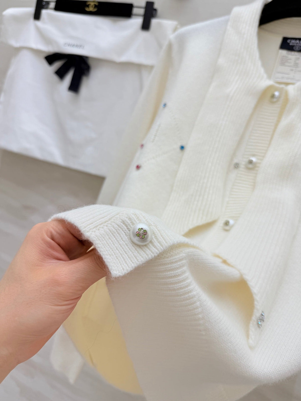 CC Pleated Shirt White Cotton Linen 343303