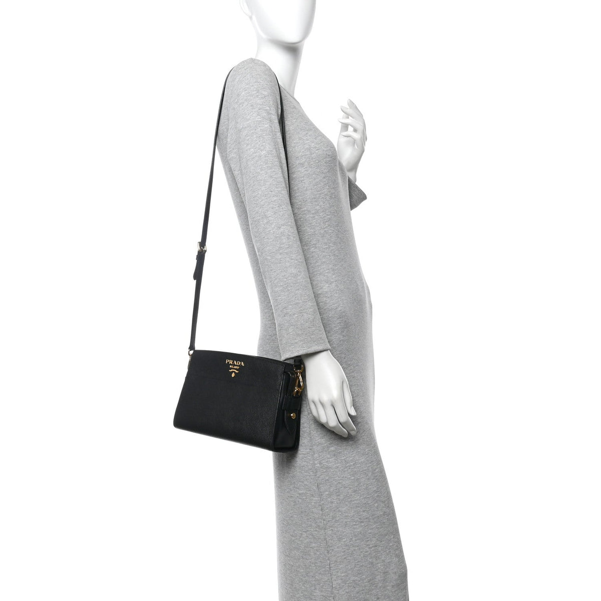 City Calf Esplanade Shoulder Bag Black