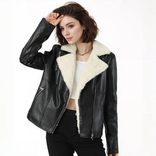 Thick Fur Leather Jacket