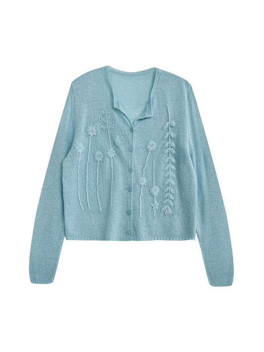 Crosa - Knitted Sweater Featuring Exquisite Embroidery