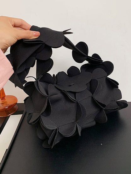 Flower Shape Solid Color Zipper Crossbody Bags