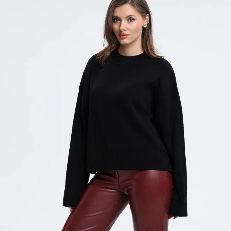 Solid Color Long Sleeve Knit Sweater