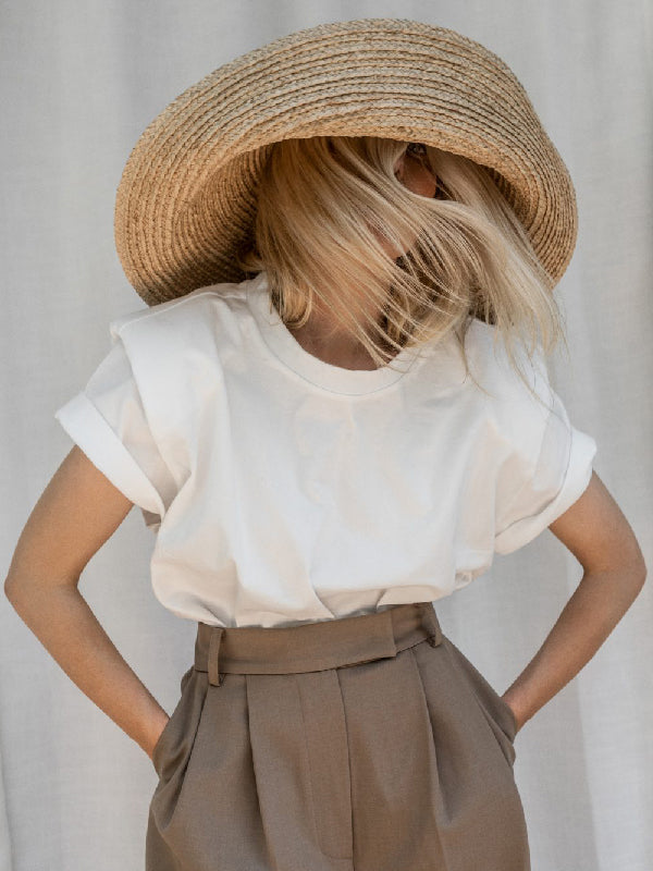 Urban White Short Sleeves T-Shirt Top