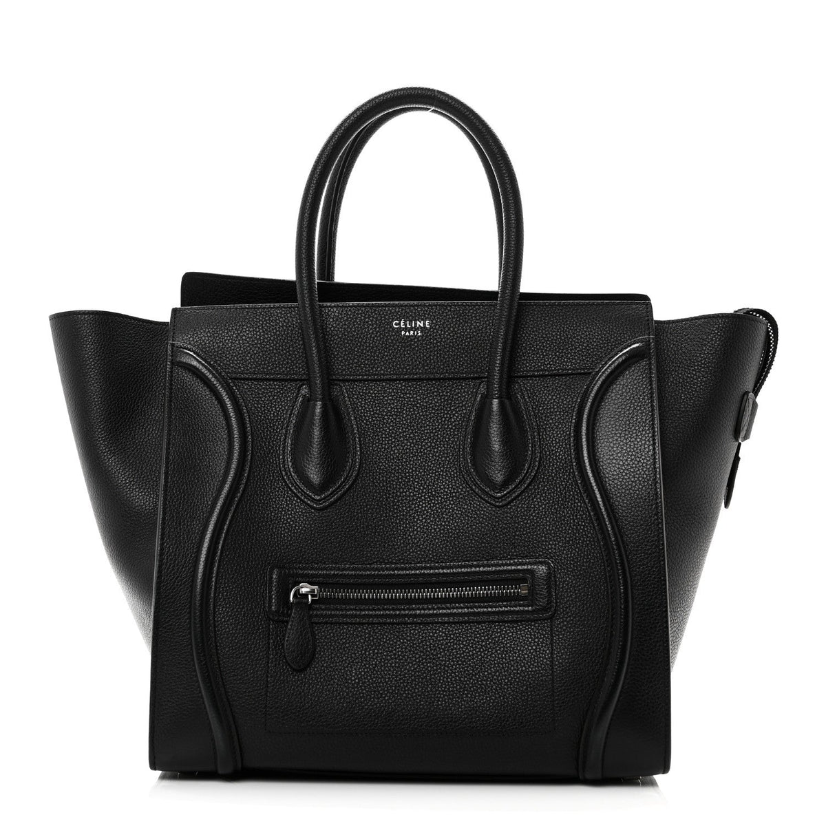 Drummed Calfskin Mini Luggage Black