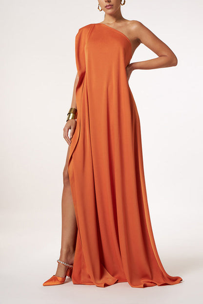 Timeless Charm One Shoulder A-line Elegant Maxi Dress