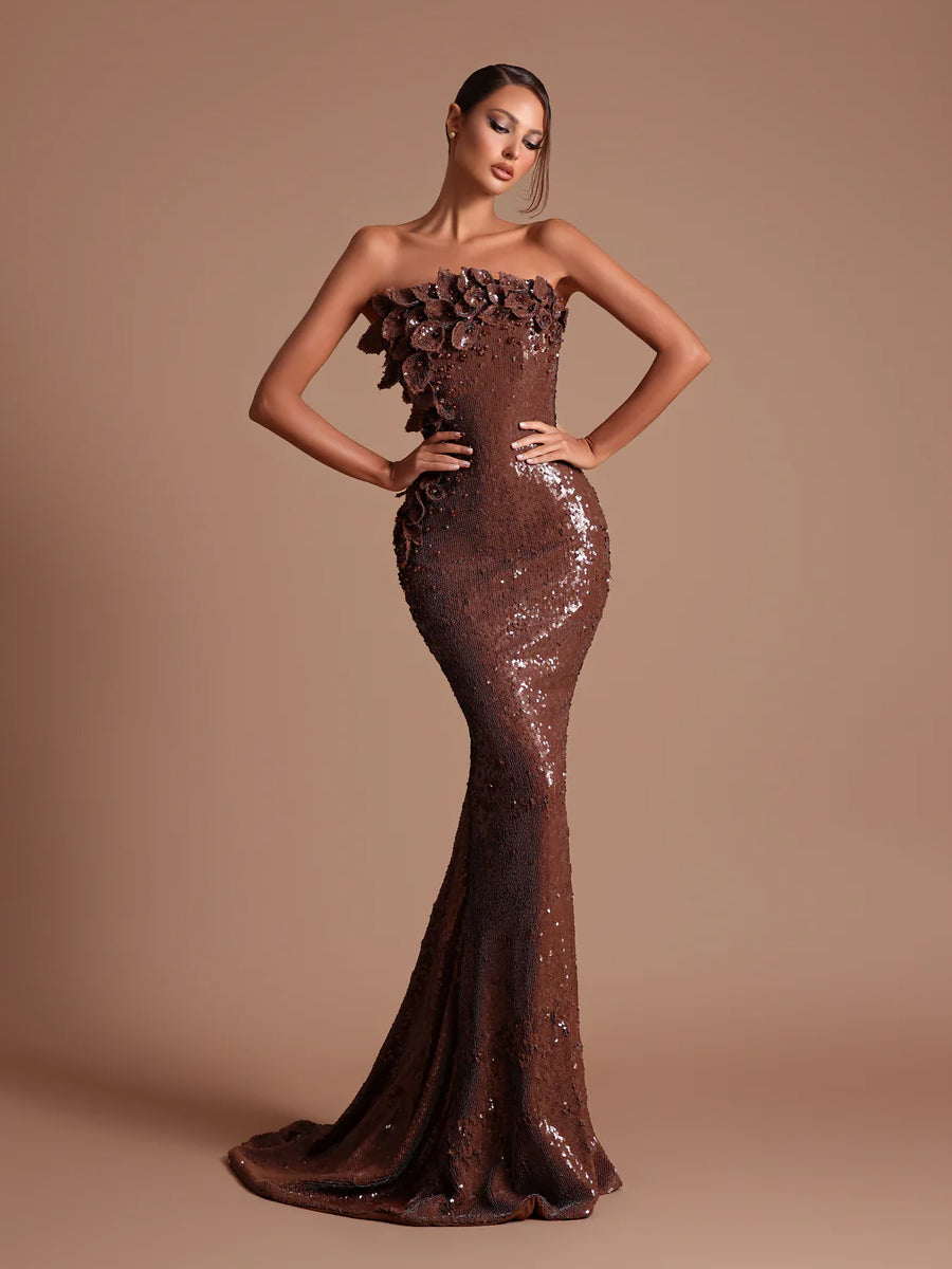 Miranda Maxi Dress In Brown