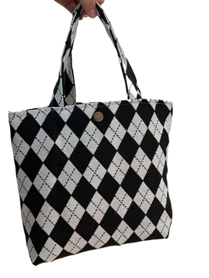 Cosbai - Tote Handbag with Plaid Patterns- Classic &amp; Casual
