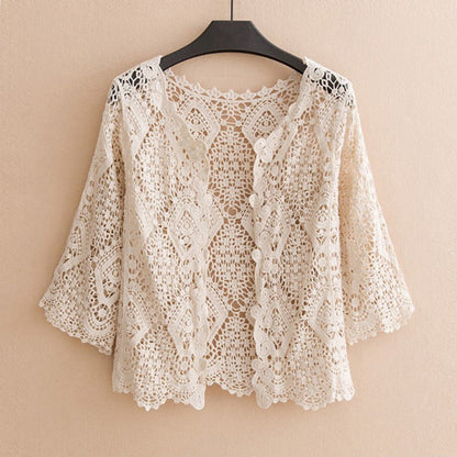 Crosa - Hollow Knit Cardigan Shawl