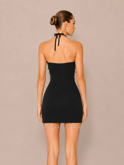 Aviana Rhinestone Tassel Mini Dress