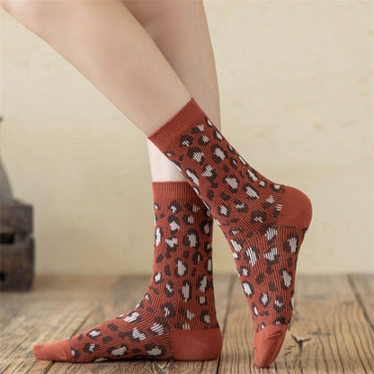 Rufia - Leopard Print Mid-Calf Socks
