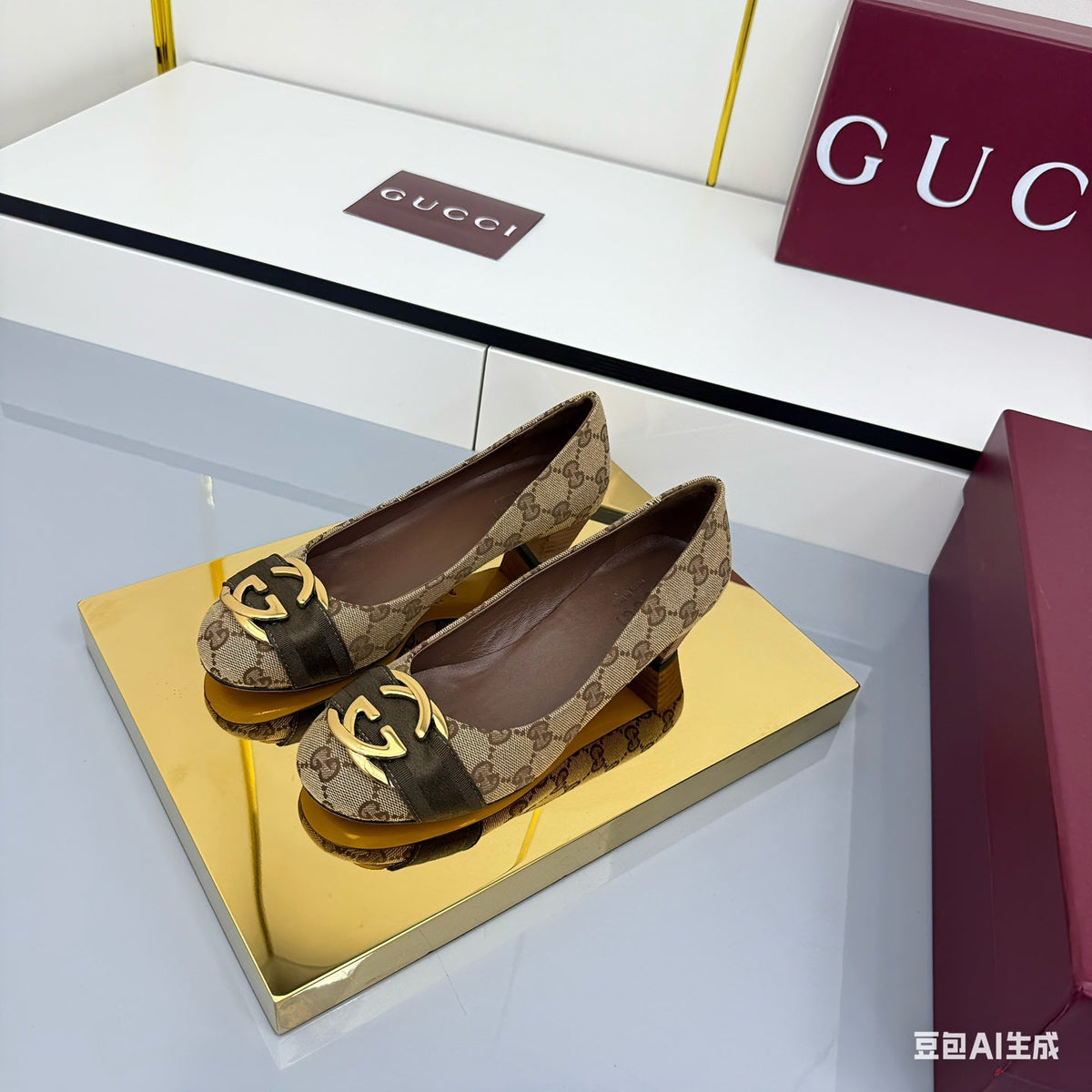 GG FW 25 Ballet Flat Brown GG Monogram Canvas C564714
