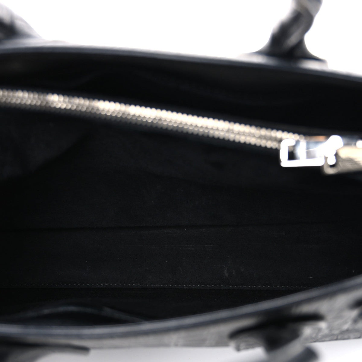 Calfskin Crocodile Embossed Small Sac de Jour Black