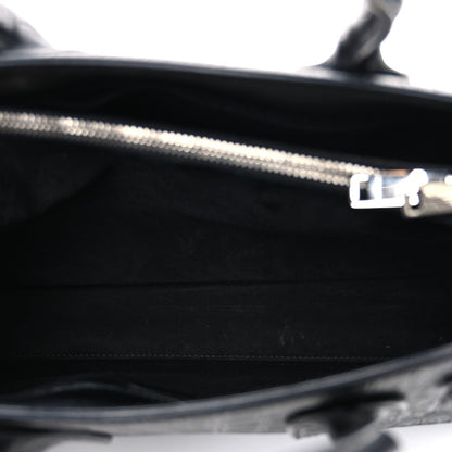 Calfskin Crocodile Embossed Small Sac de Jour Black
